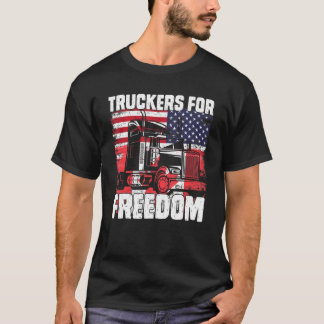 アメリカ国旗 カナダの旗 自由のキャラバン Tシャツ