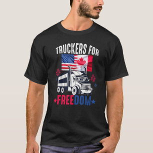 アメリカ国旗 カナダ国旗 自由の車列 2022 真実 Tシャツ