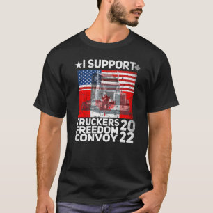 アメリカ国旗 カナダ国旗 自由の車列 2022 真実 Tシャツ