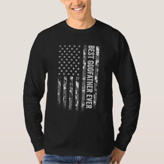 アメリカ国旗 カモフラージュ 最強の義父 ベテラン メンズ Tシャツ