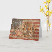 アメリカ国旗 カード (黄色い花)