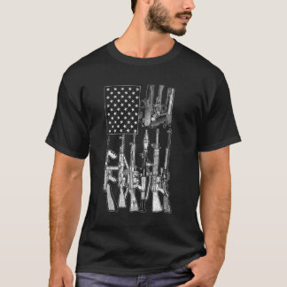 アメリカ国旗 ガン愛好家 ギフト ガンTシャツ ガン  Tシャツ