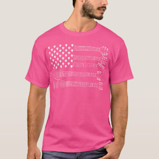 アメリカ国旗 ギターピック アコースティックミュージシャン ベースG Tシャツ