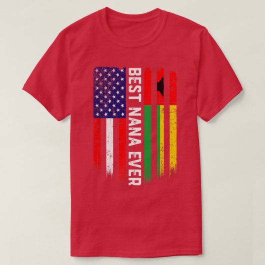 アメリカ国旗・ギニアビサウ最高の国旗ナナ Tシャツ (デザイン正面)