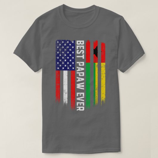 アメリカ国旗・ギニアビサウ最高の国旗・パポー Tシャツ (デザイン正面)