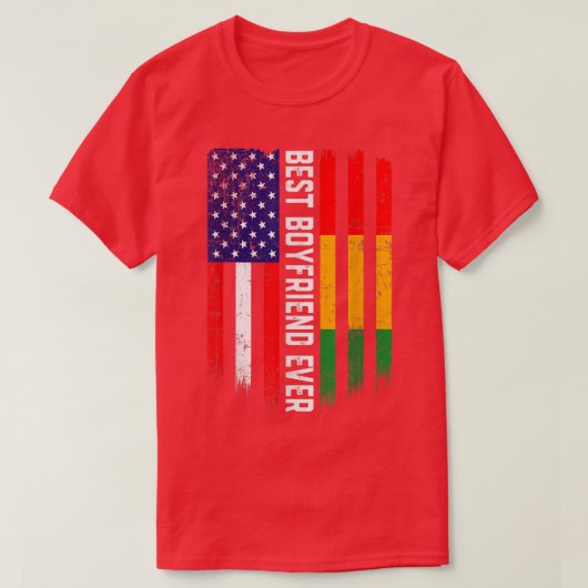 アメリカ国旗・ギニア最高の国旗の彼氏 Tシャツ (デザイン正面)