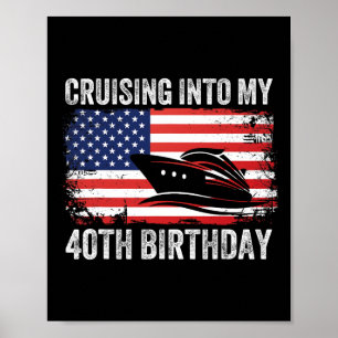 アメリカ国旗 クルーズ 40歳の誕生日 ポスター
