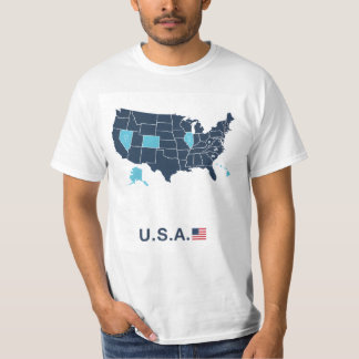 アメリカ国旗 グラフィック マップ 愛国的な Tシャツ