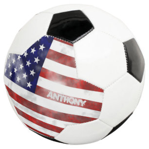アメリカ国旗 グランジレトロ パーソナライズデザイン サッカーボール