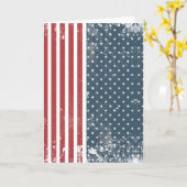 アメリカ国旗 グランジ カード (黄色い花)