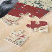 アメリカ国旗 グランジ ボストンテリア 犬 ジグソーパズル (側面)