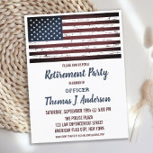アメリカ国旗 グランジ ミリタリー ポリス 退職祝い インビテーションポストカード