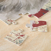 アメリカ国旗 グランジ Great Pyrenees 犬 ジグソーパズル (側面)