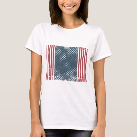 アメリカ国旗 グランジ Tシャツ (正面)