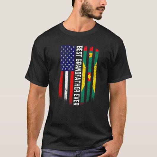 アメリカ国旗・グレナダ最高の国祖父国 Tシャツ (正面)