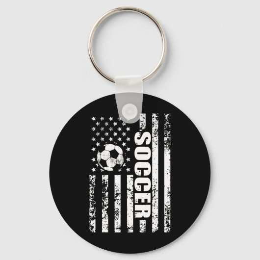 アメリカ国旗 サッカー 愛国 サッカー キーホルダー (正面)