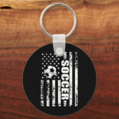 アメリカ国旗 サッカー 愛国 サッカー キーホルダー (正面)