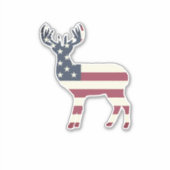 アメリカ国旗 シカのシルエット ビニール製 カーステッカー シール (正面)