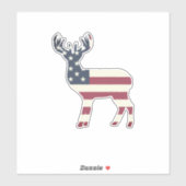 アメリカ国旗 シカのシルエット ビニール製 カーステッカー シール (シート)