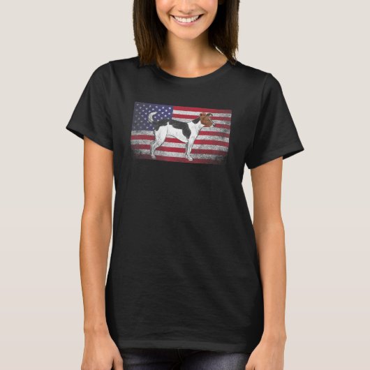 アメリカ国旗 ジャック・ラッセル・テリア 7月4日 Tシャツ (正面)
