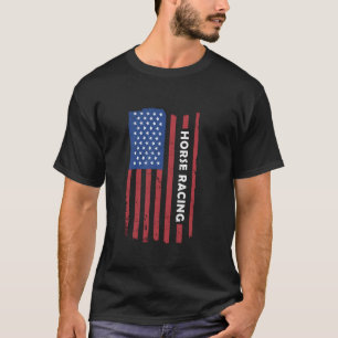 アメリカ国旗 ジョッキー 馬 競馬 Tシャツ