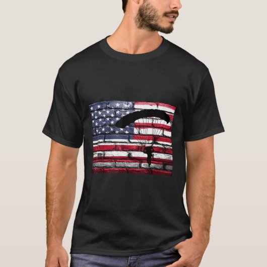 アメリカ国旗 スカイダイビング Tシャツ USA フラッグ 自由落下 (正面)