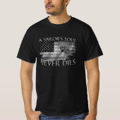 アメリカ国旗 スカル柄 セーラーソウル ネバー ダイ Tシャツ (正面)