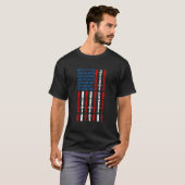 アメリカ国旗 スキー インラインスケート 7月4日 アメリカ合衆国 Tシャツ (正面フル)