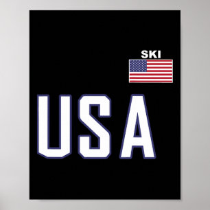 アメリカ国旗 スキー チーム おしゃれ スキー用品 スキーヤー ポスター