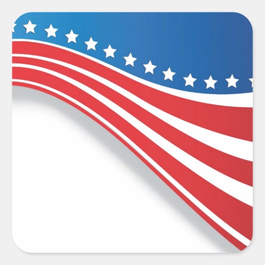 アメリカ国旗 スクエアシール (正面)