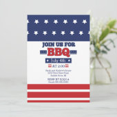 アメリカ国旗 スターズ＆ストライプス 4th of July パーティー 招待状 (スタンド正面)