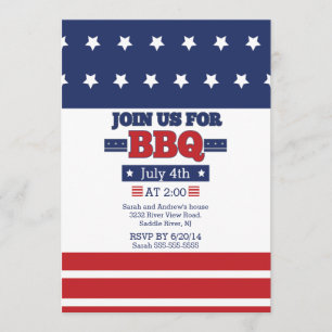 アメリカ国旗 スターズ&ストライプス 4th of July パーティー 招待状