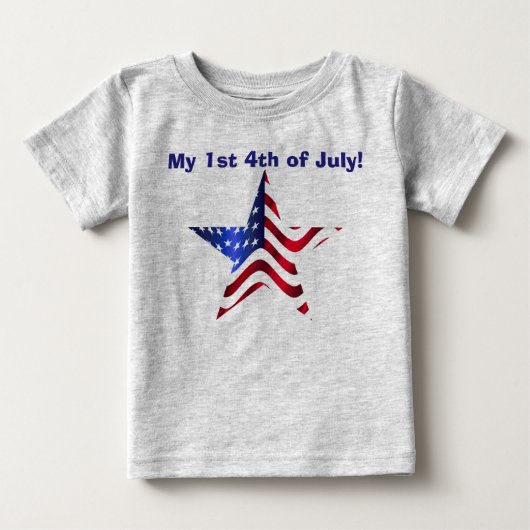 アメリカ国旗 スター 7月4日 ベビーTシャツ (正面)