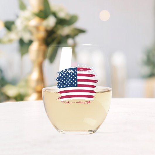 アメリカ国旗 ステムなしワイングラス (インサイチュ (ウェディング))