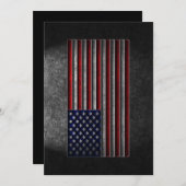 アメリカ国旗 ストーン テクスチャ 招待状 (正面/裏面)
