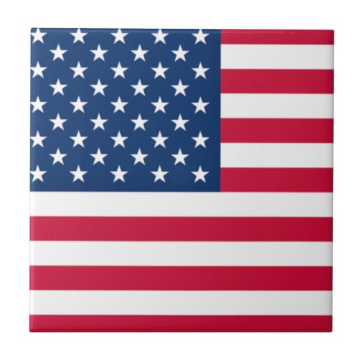 アメリカ国旗 セラミックタイル 愛国 (正面)