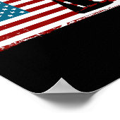 アメリカ国旗 セーリング かわいい ボートのギフト ポスター (角)