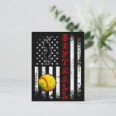 アメリカ国旗 ソフトボールチーム ヴィンテージ ユニーク ポストカード (スタンド正面)