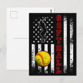 アメリカ国旗 ソフトボールチーム ヴィンテージ ユニーク ポストカード (正面/裏面)