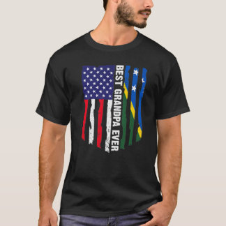 アメリカ国旗・ソロモン諸島国旗最高ののおじいちゃん Tシャツ