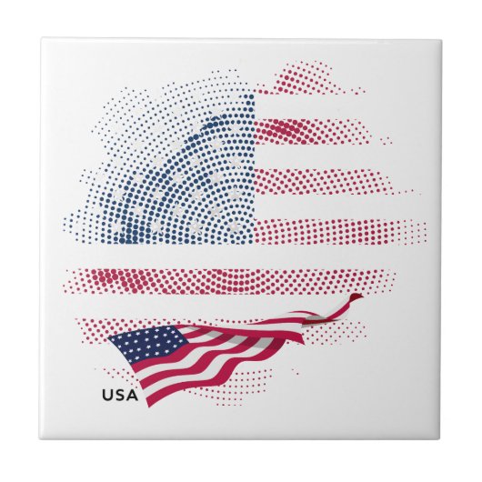 アメリカ国旗 タイル (正面)