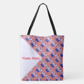 アメリカ国旗 タイル 赤 個人用 トートバッグ (裏面)