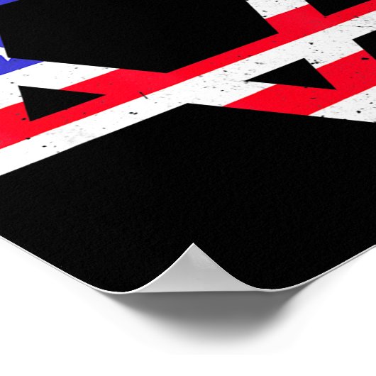 アメリカ国旗 ダビデの星 ユダヤ教 ハヌカ祭 Tシャツ ポスター (角)