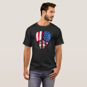 アメリカ国旗 チェスト 引き裂かれた 破れた 愛国心M Tシャツ (正面フル)