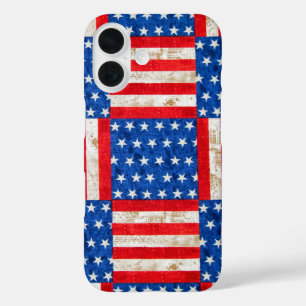 アメリカ国旗 チェック柄 iPhone 16ケース