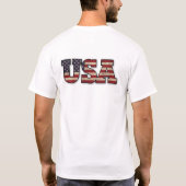 アメリカ国旗 テキスト デザイン Tシャツ (裏面)