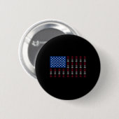 アメリカ国旗 ディスクゴルフ プレーヤー 男女兼用 アメリカ独立記念日 缶バッジ (正面&裏面)