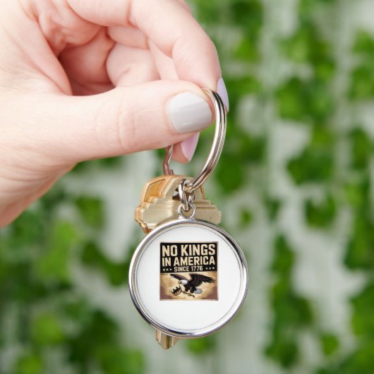 アメリカ国旗 デコ 1776年以来アメリカに王はいない キーホルダー (手)