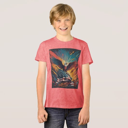 アメリカ国旗 トライブレンドＴシャツ (正面全面)