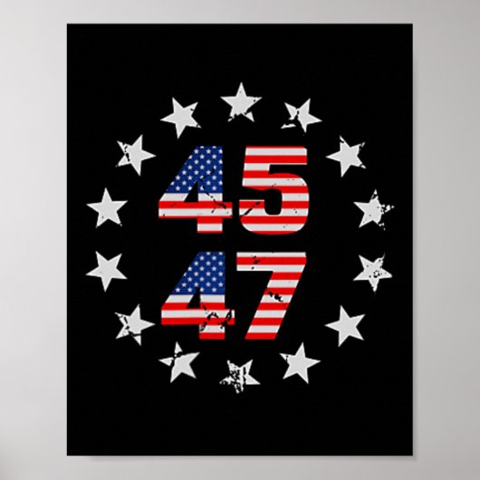 アメリカ国旗 トランプ 2024 (Bに) ポスター (正面)
